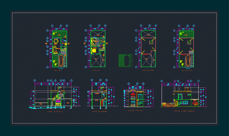 Room House Two Levels DWG Block for AutoCAD