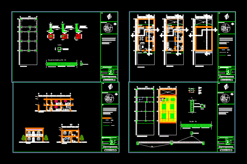 Room Two Levels House DWG Block for AutoCAD