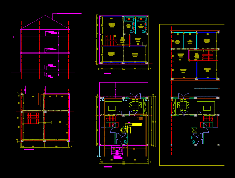 Row Houses DWG Block for AutoCAD