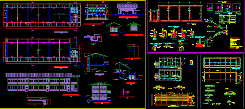 Rural School DWG Section for AutoCAD