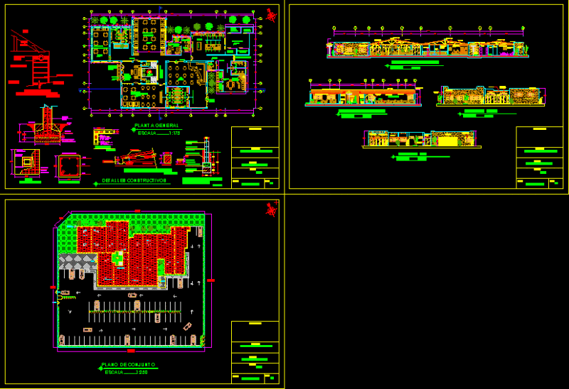 Santa Fe Style Restaurant DWG Plan for AutoCAD