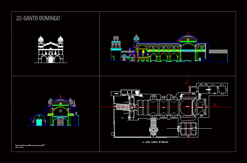 Santo Domingo Church DWG Section for AutoCAD