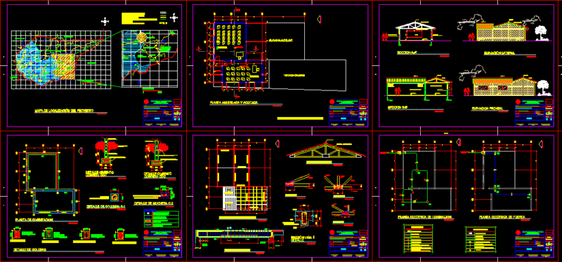School, 2 Classrooms DWG Block for AutoCAD