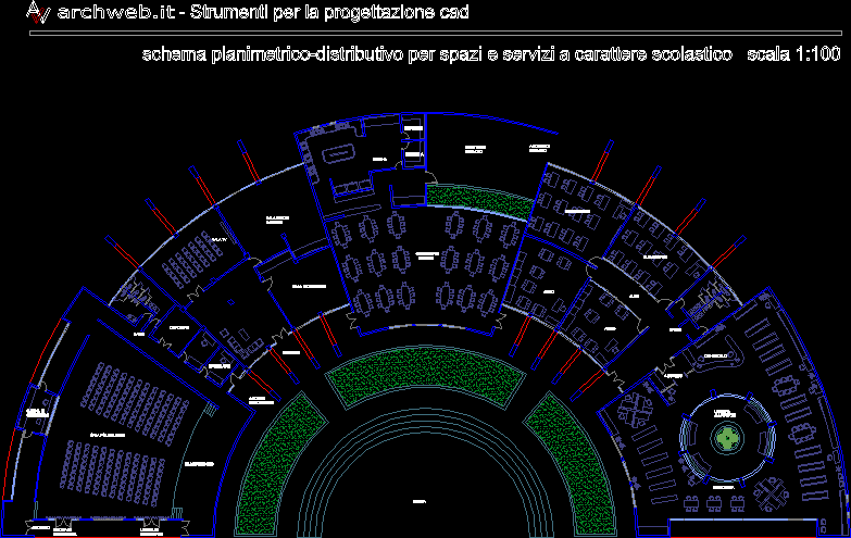 School, Circular Design -- Afghanistan DWG Block for 