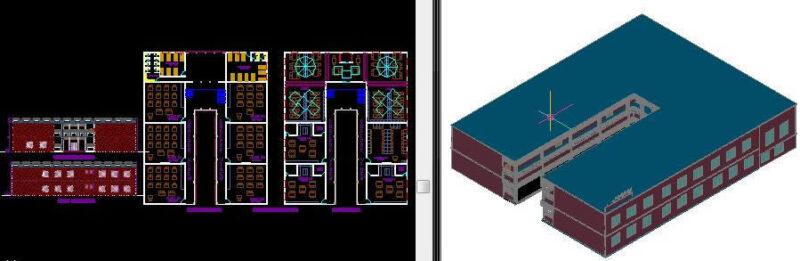 School Complete 3D DWG Plan for AutoCAD