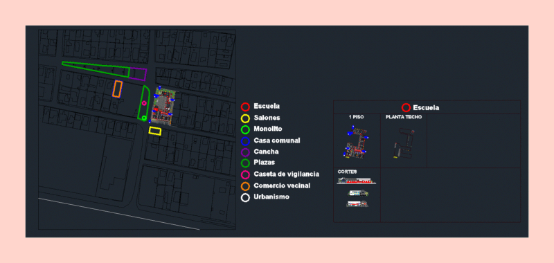 School DWG Block for AutoCAD