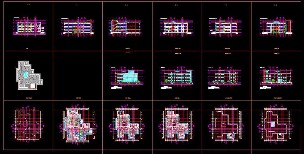 School Kindergarten With Layout DWG Block for AutoCAD