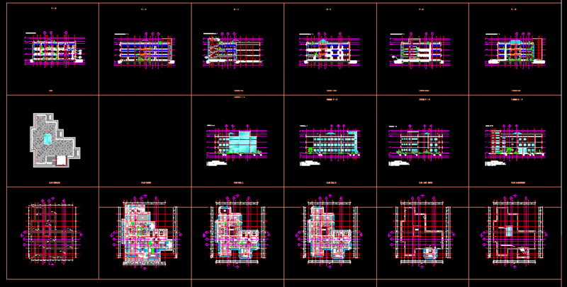 School Kindergarten With Layout DWG Block for AutoCAD