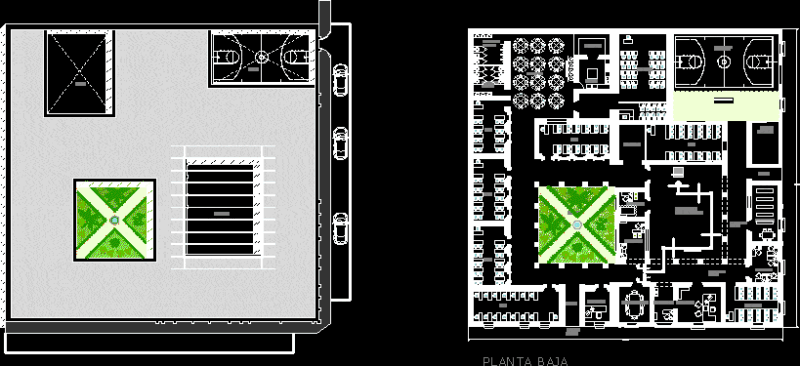 School Plants DWG Block for AutoCAD