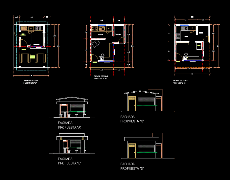 School Store 2D DWG Elevation for AutoCAD