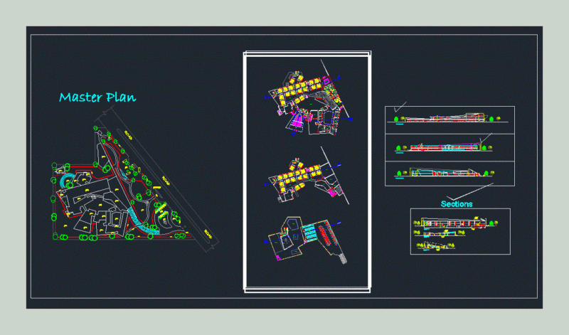 Secondary School DWG Section for AutoCAD