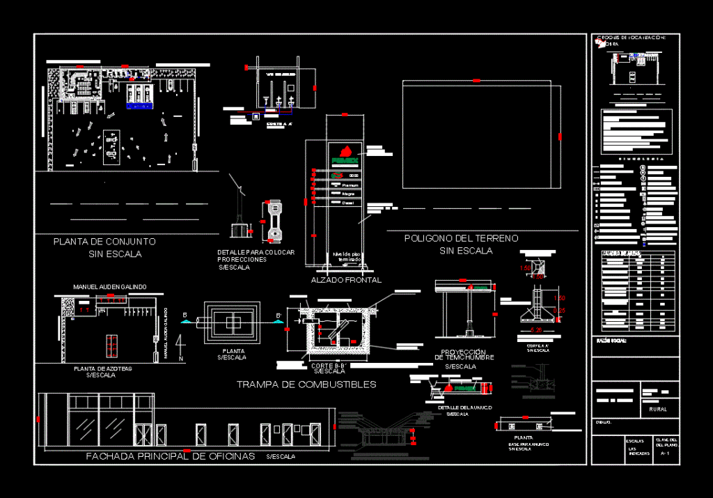 Service Station Retail DWG Block for AutoCAD