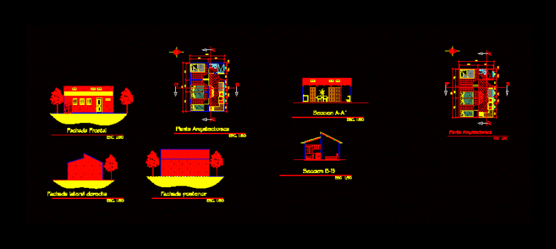Settlement House DWG Section for AutoCAD