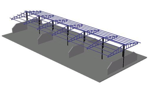 shed for storage of aggregates 3d dwg model for autocad