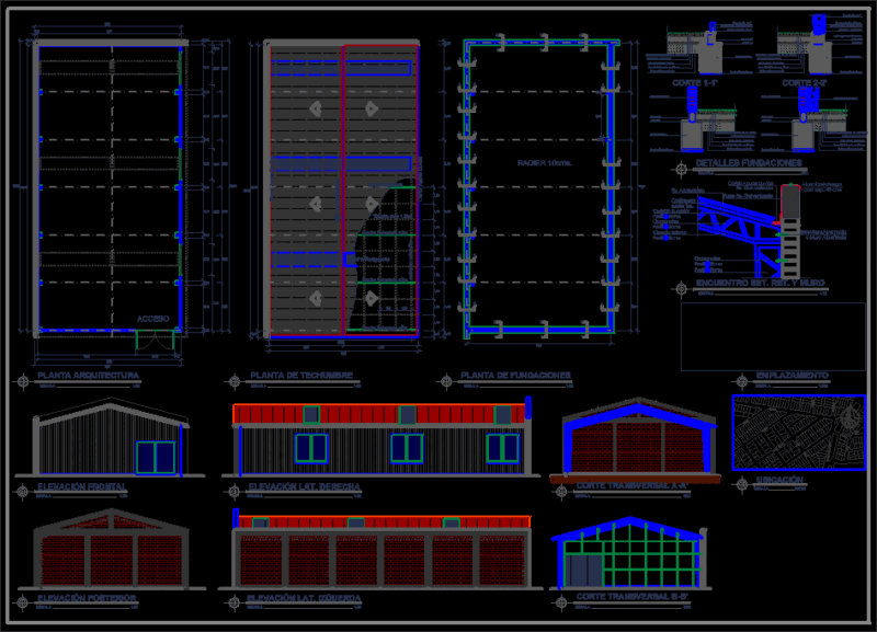 Shed Steel Structures 200m2 DWG Detail for AutoCAD