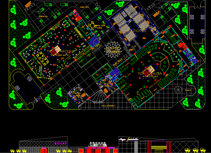 Shopping DWG Plan for AutoCAD