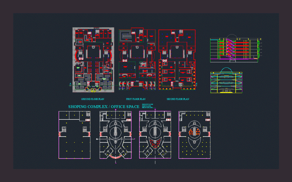 Shopping Mall DWG Section for AutoCAD