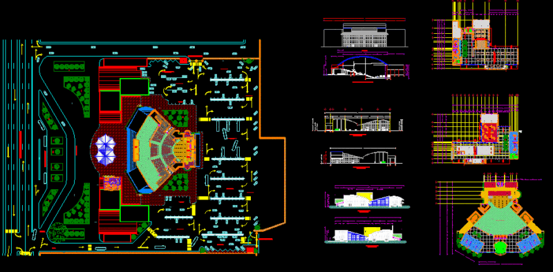 Shows Room DWG Section for AutoCAD