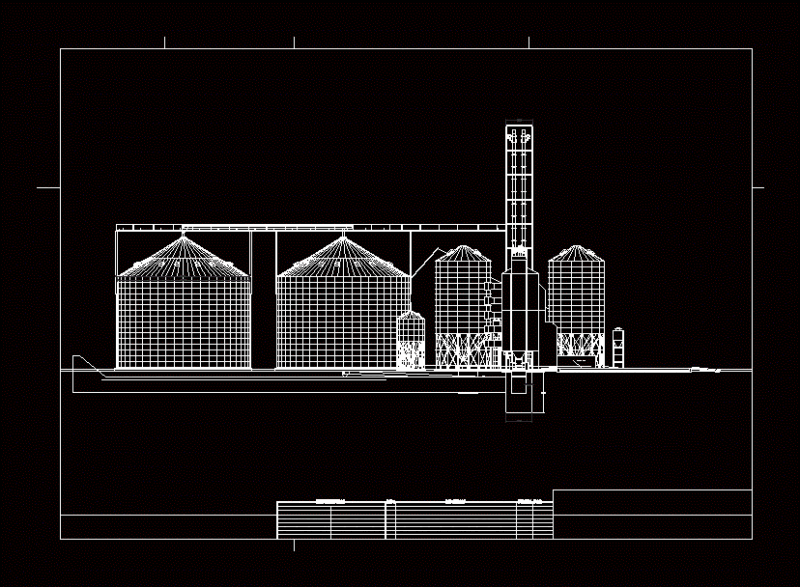 Silo’s Grain DWG Elevation for AutoCAD