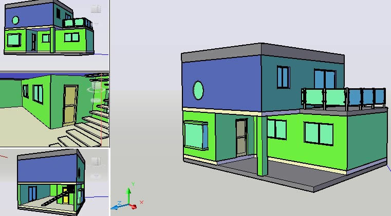 Simple House 3D DWG Model for AutoCAD • Designs CAD