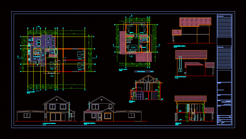 Single Family 2 Level DWG Block for AutoCAD