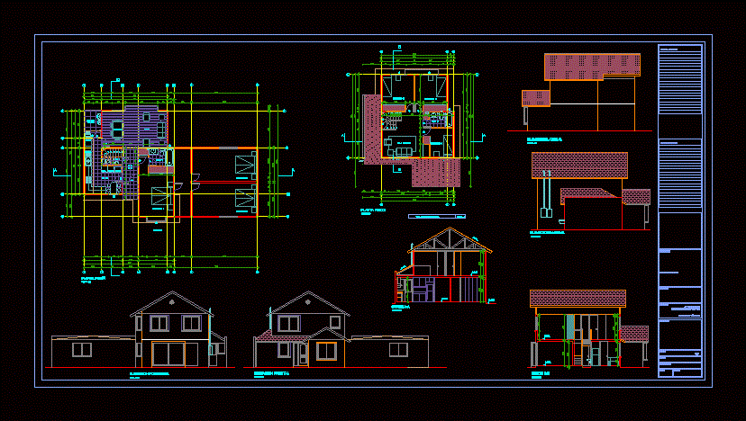 Single Family 2 Level Dwg Block For Autocad • Designs Cad