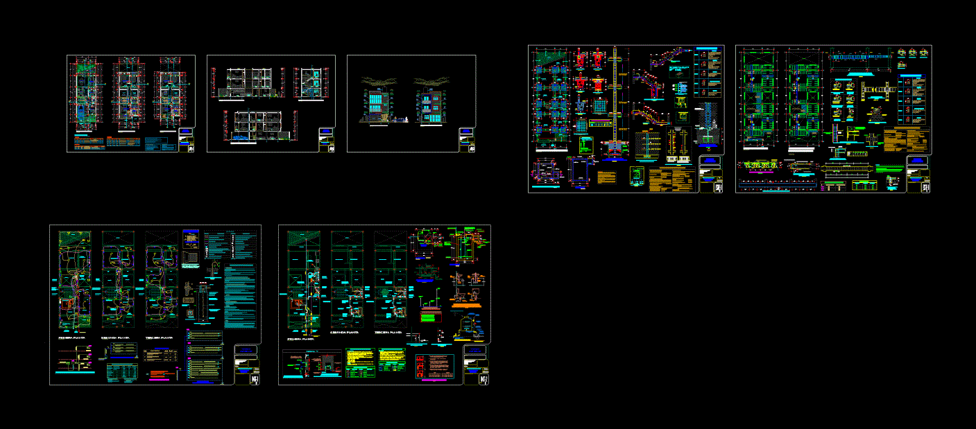 Single Family 3 Levels DWG Section for AutoCAD • Designs CAD