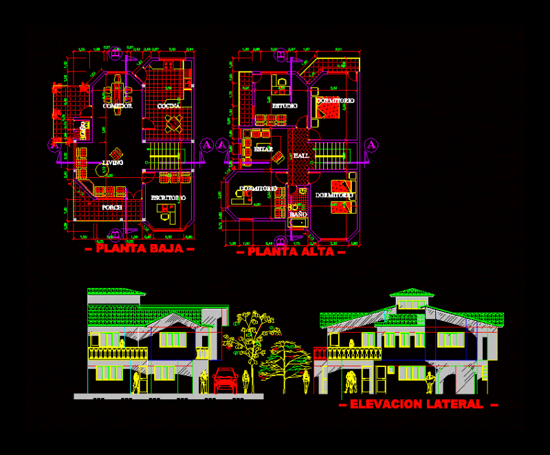 Single Family DWG Block for AutoCAD