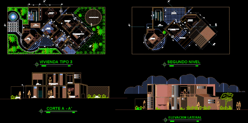 Single Family DWG Block for AutoCAD