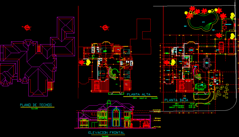 Single Family DWG Block for AutoCAD