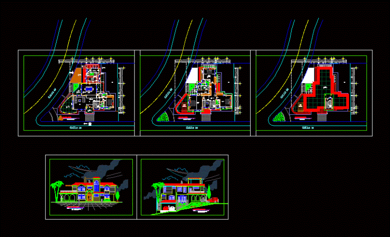 Single Family DWG Block for AutoCAD