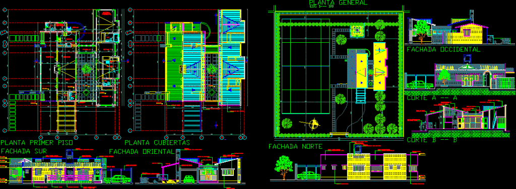 Single Family DWG Block for AutoCAD