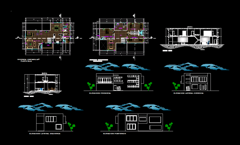 Single Family DWG Block for AutoCAD