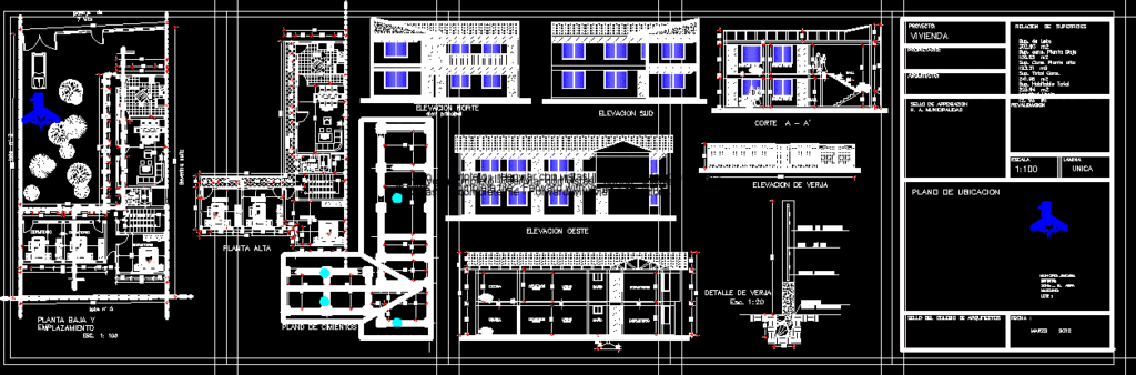 Single Family DWG Block for AutoCAD