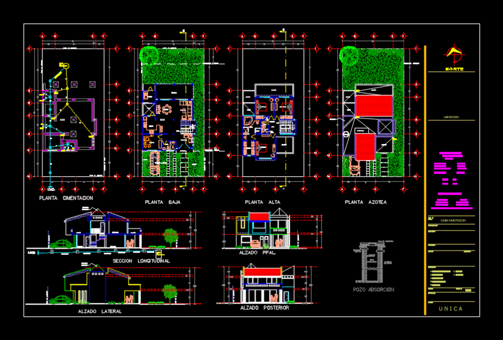 Single Family DWG Section for AutoCAD