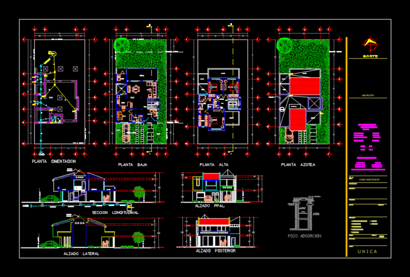 Single Family DWG Section for AutoCAD