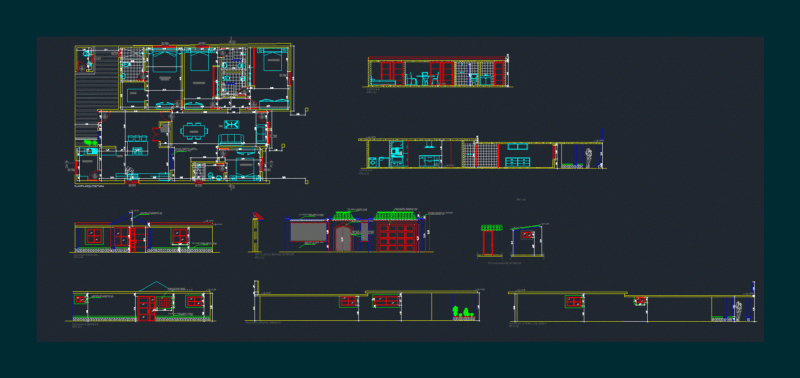 Single Family Home 2D DWG Model for AutoCAD