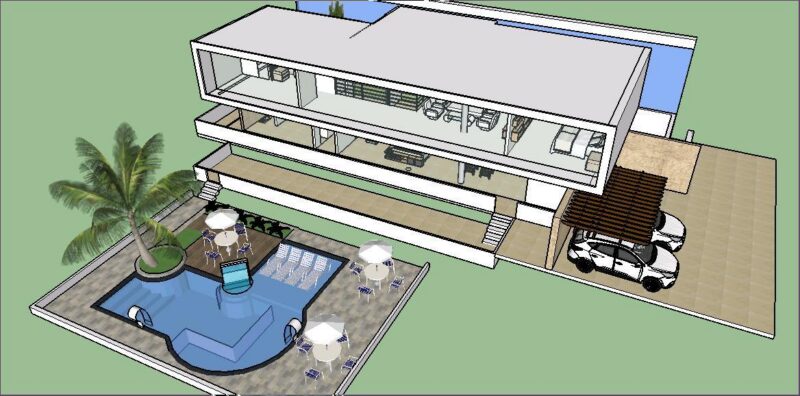 Single Family Home 3D SKP Model for SketchUp