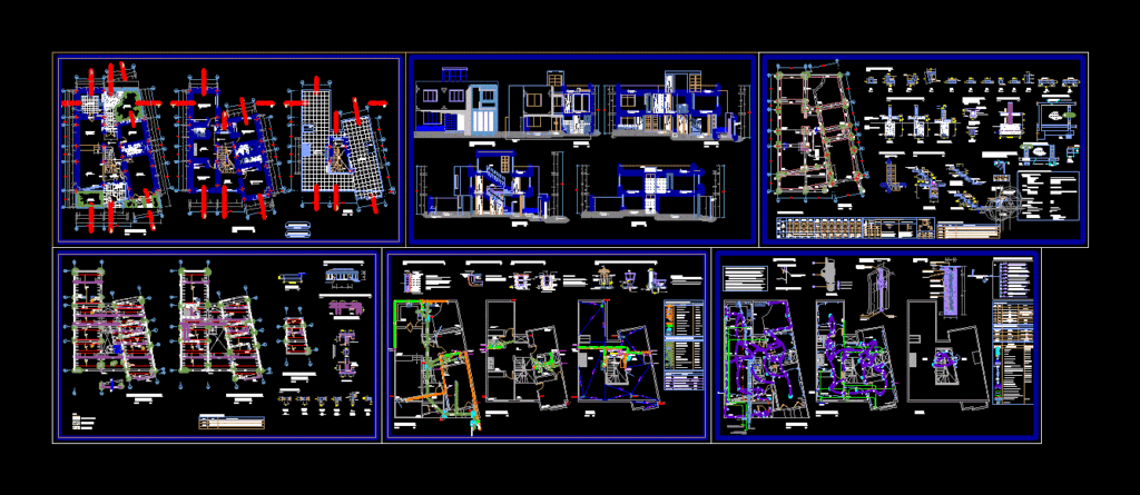 Single-Family Home Complete DWG Plan for AutoCAD