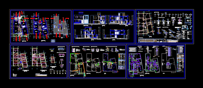 Single-Family Home Complete DWG Plan for AutoCAD