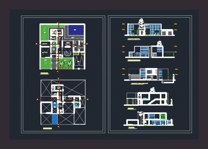 Single Family Home DWG Block for AutoCAD