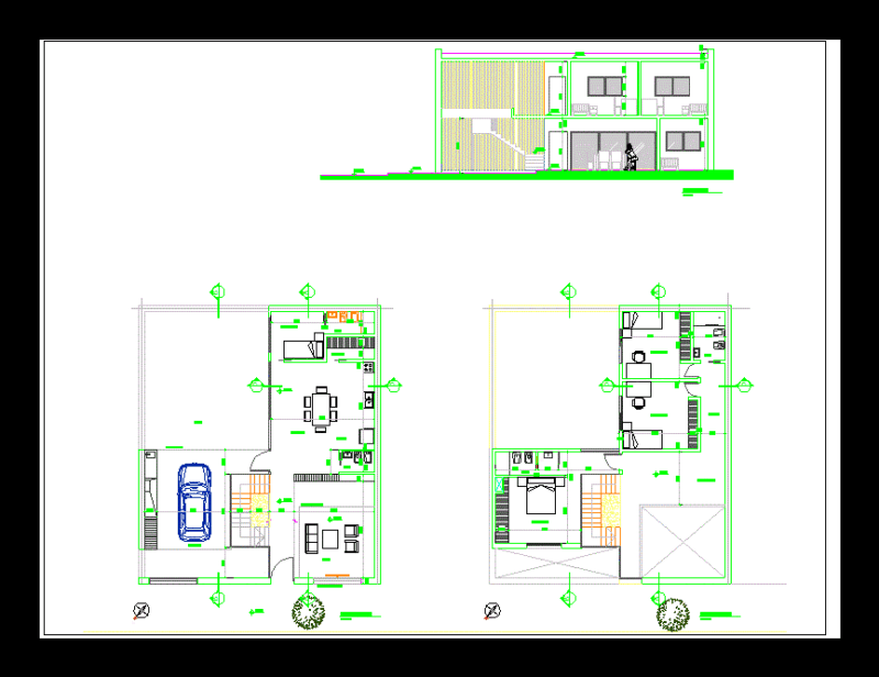 Single Family Home DWG Block for AutoCAD