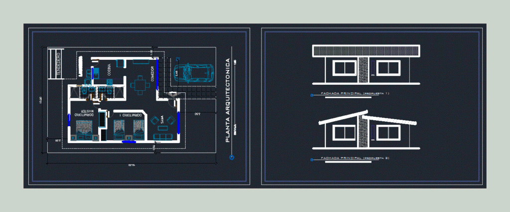 Single Family Home DWG Block for AutoCAD