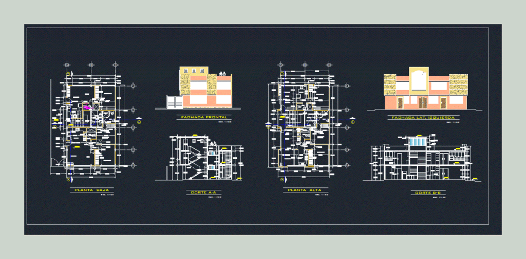 Single Family Home DWG Block for AutoCAD
