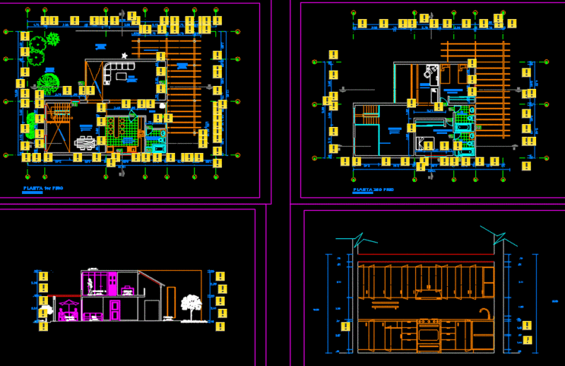 Single Family Small House 2D DWG Plan for AutoCAD