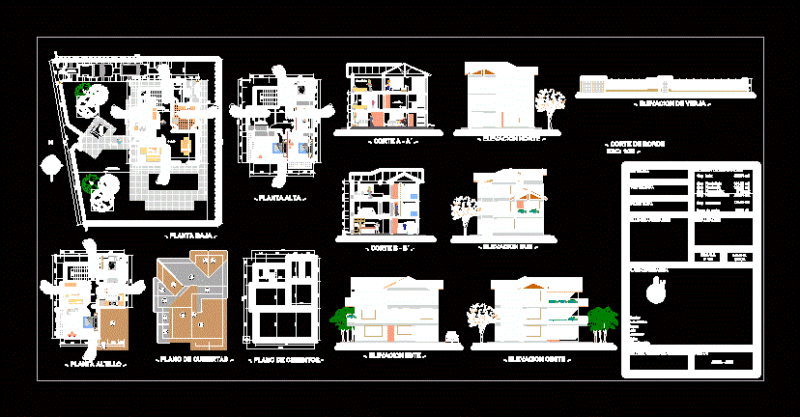 Single Family Home DWG Block for AutoCAD