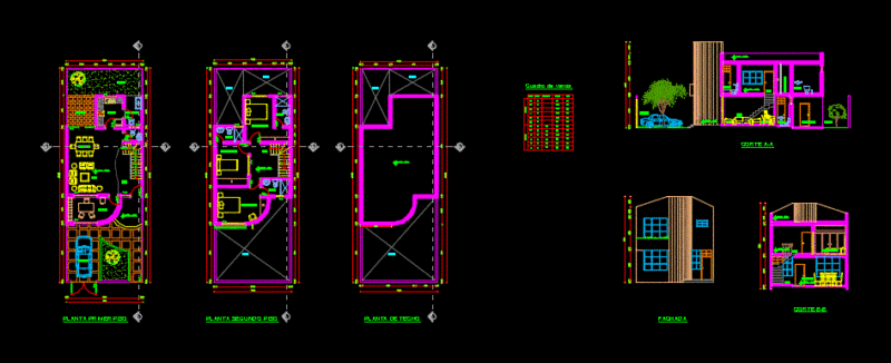 Single Family Home DWG Block for AutoCAD