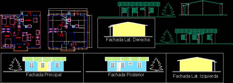 Single Family Home DWG Block for AutoCAD