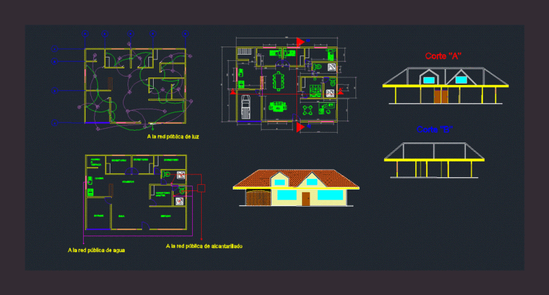 Single Family Home DWG Block for AutoCAD