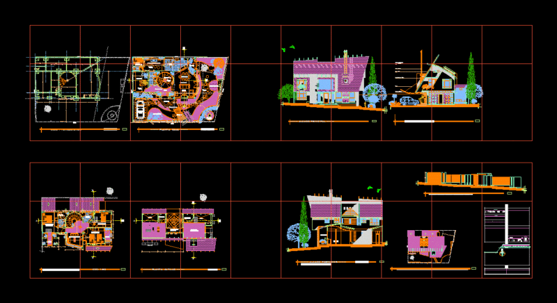 Single Family Home DWG Block for AutoCAD